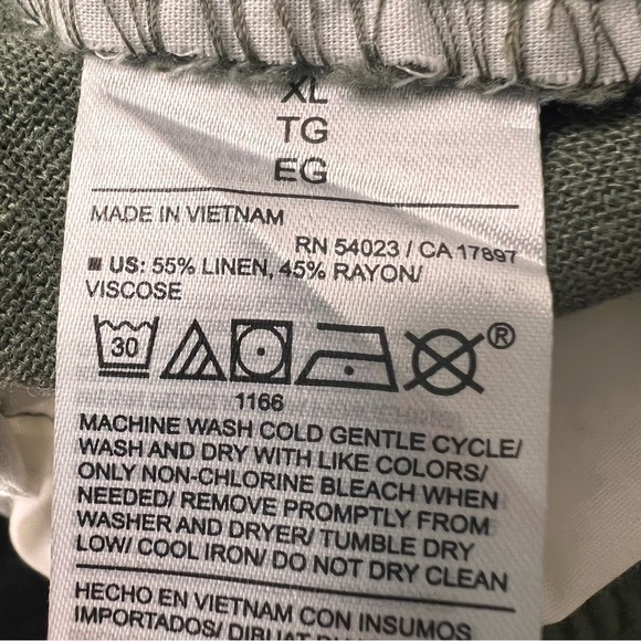 Old Navy Straight Hi Rise Taper Linen Olive Pants Size XL - Picture 10 of 10